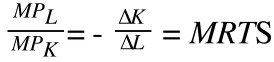 Formula MRTS - Saggio Marginale di sostituzione tecnica