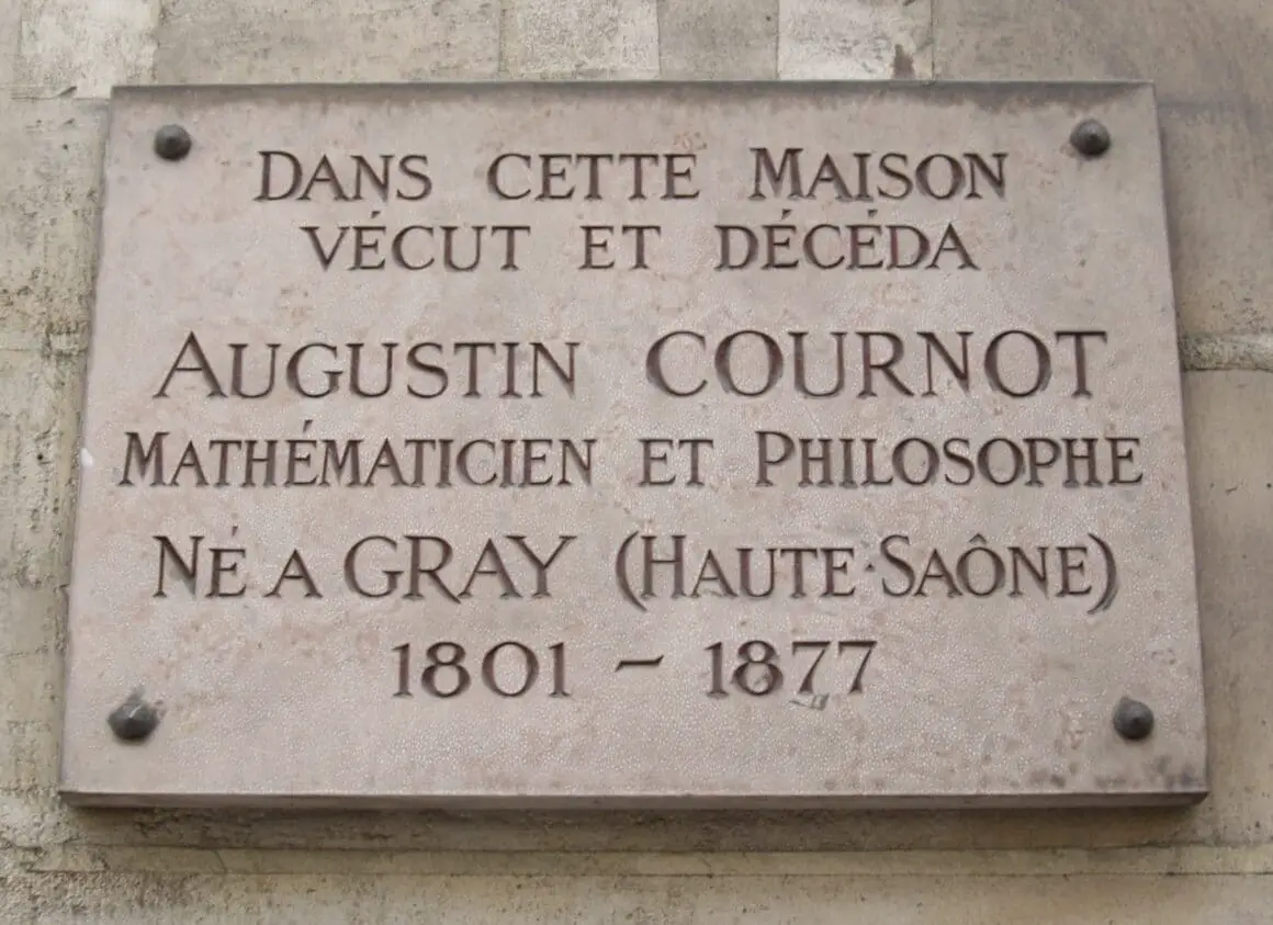 Targa commemorativa Augustin Cournot - Ideatore del modello di duopolio di Cournot