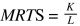 MRTS = K/L - Tasso marginale di sostituzione tecnica nel nostro esempio sulla combinazione ottima dei fattori produttivi