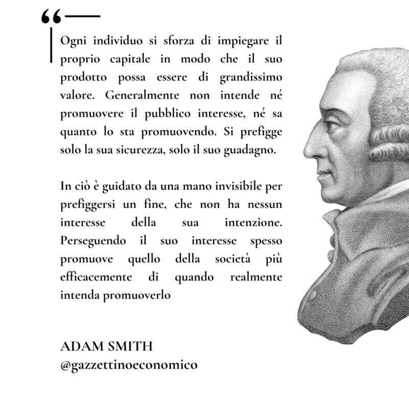Frase Adam Smith sulla mano invisibile